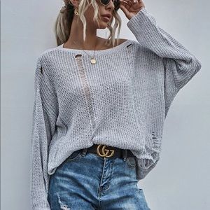 NEW oversized distressed sweater